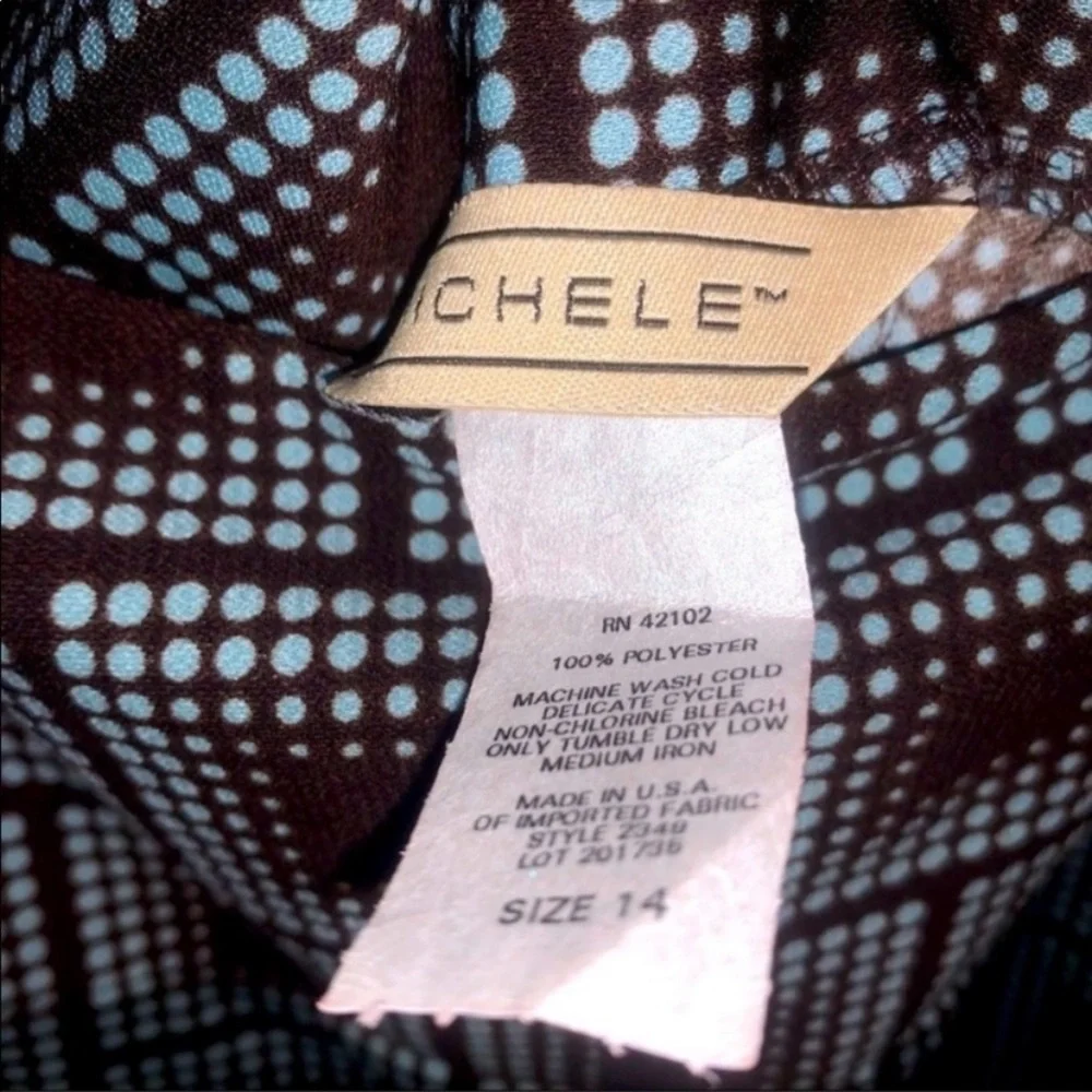 My Michelle Size 14 Geometric Square Print Polyester Midi Skirt